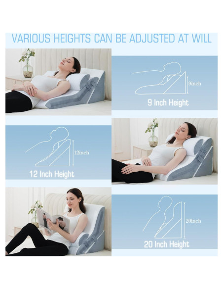 Almohada en Cuña Foamalusion 60 cm Espuma Viscoelástica Ajustable Almohada en Cuña Foamalusion 60 cm Espuma Viscoelástica Ajustable
