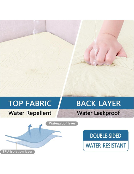 Funda de sofá impermeable hyha para 2 cojines beige Funda de sofá impermeable hyha para 2 cojines beige