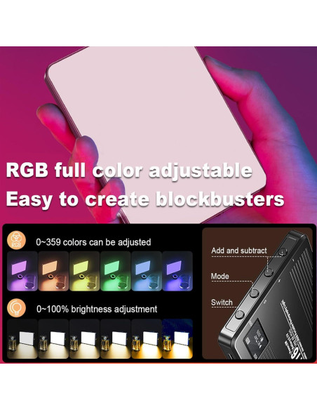 Luz de Video LED RGB Portátil Desiontal US-M-16 1500mAh Luz de Video LED RGB Portátil Desiontal US-M-16 1500mAh