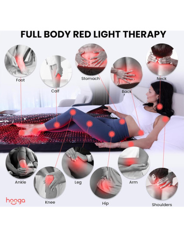 Manta de Terapia de Luz Roja Hooga PodXL 2680 LEDs Cuerpo Completo