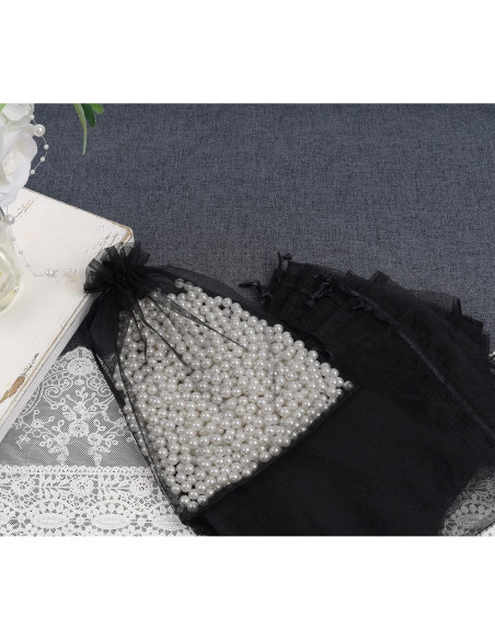 Bolsas de Organza Negra YunKo 50pcs 15x22cm con Cierre Bolsas de Organza Negra YunKo 50pcs 15x22cm con Cierre