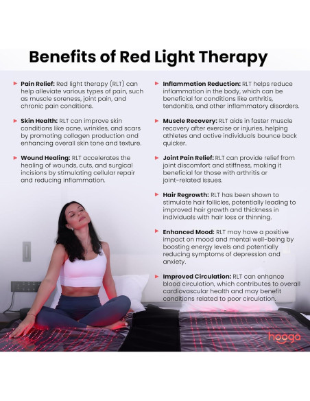 Manta de Terapia de Luz Roja Hooga PodXL 2680 LEDs Cuerpo Completo