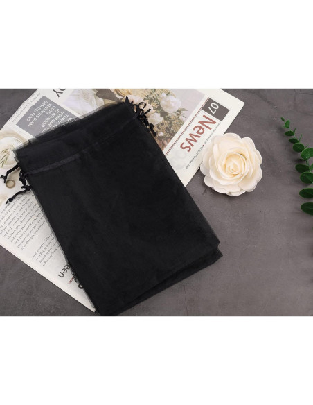 Bolsas de Organza Negra YunKo 50pcs 15x22cm con Cierre Bolsas de Organza Negra YunKo 50pcs 15x22cm con Cierre