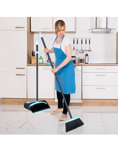 Juego de Escoba y Recogedor KeFanta 52" Azul para Limpieza 2