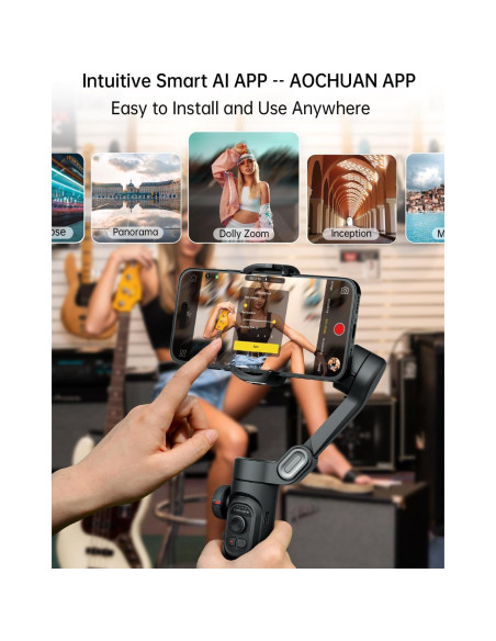 Estabilizador Gimbal Plegable 3 Ejes AOCHUAN Smart XE para Smartphones Estabilizador Gimbal Plegable 3 Ejes AOCHUAN Smart XE para Smartphones