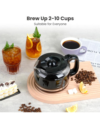 Cafetera Gevi de Goteo 10 Tazas con Molinillo Integrado