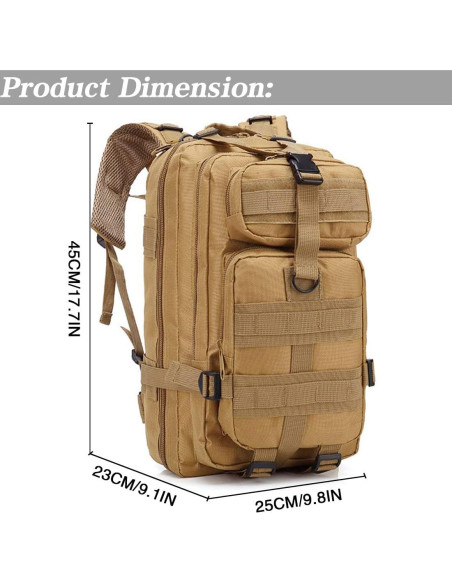 Mochila táctica LIMHOO 30L Molle Caqui para hombres Mochila táctica LIMHOO 30L Molle Caqui para hombres