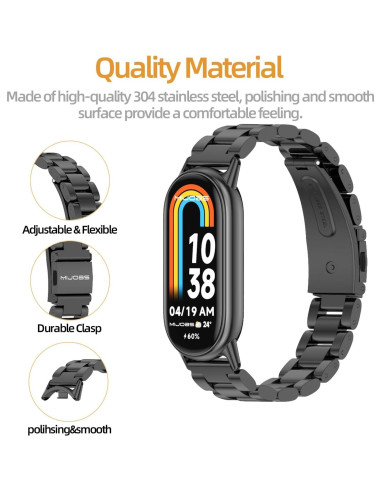 Correa de Reemplazo MIJOBS para Xiaomi Mi Band 8/9 - Acero Inoxidable
