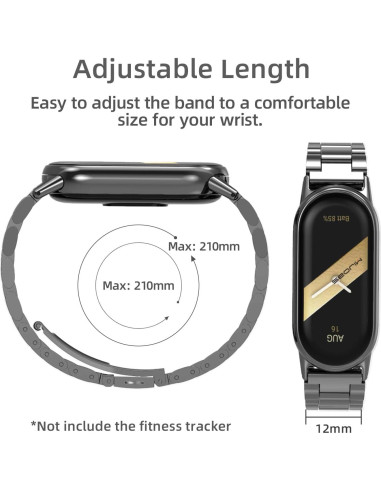 Correa de Reemplazo MIJOBS para Xiaomi Mi Band 8/9 - Acero Inoxidable
