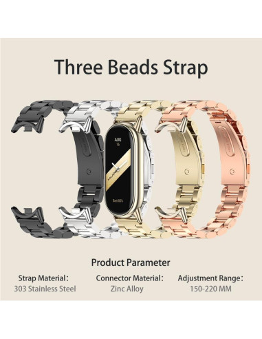 Correa de Reemplazo MIJOBS para Xiaomi Mi Band 8/9 - Acero Inoxidable