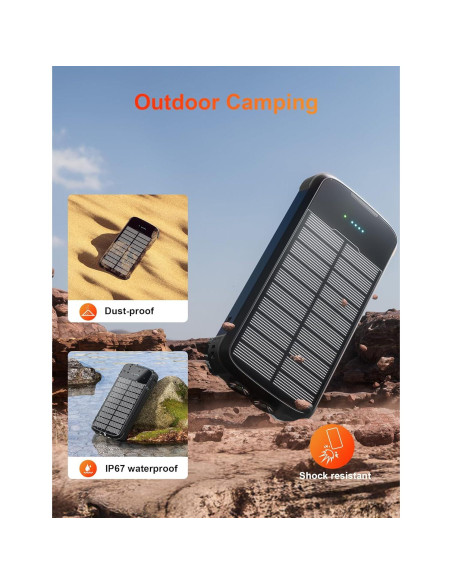 Cargador Solar Portátil 40000mAh Dongguan con 4 Cables y Linternas Cargador Solar Portátil 40000mAh Dongguan con 4 Cables y Linternas