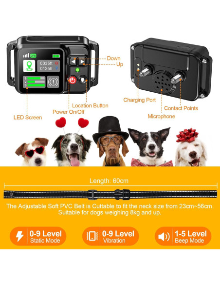 Cerca Inalámbrica para Perros GPS WubbaNub, Alcance 15-2000m Cerca Inalámbrica para Perros GPS WubbaNub, Alcance 15-2000m