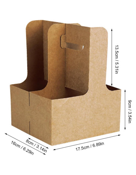 Portavasos de Cartón KVMORZE para 2 Tazas con Asa - 20 Unidades Portavasos de Cartón KVMORZE para 2 Tazas con Asa - 20 Unidades