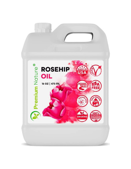 Aceite de Rosa Mosqueta Puro 100% Orgánico 453g Prensado en Frío Aceite de Rosa Mosqueta Puro 100% Orgánico 453g Prensado en Frío