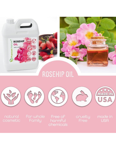 Aceite de Rosa Mosqueta Puro 100% Orgánico 453g Prensado en Frío