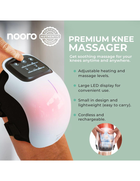 Masajeador de Rodilla Portátil Nooro 3 en 1 con Calor y Luz Roja Masajeador de Rodilla Portátil Nooro 3 en 1 con Calor y Luz Roja