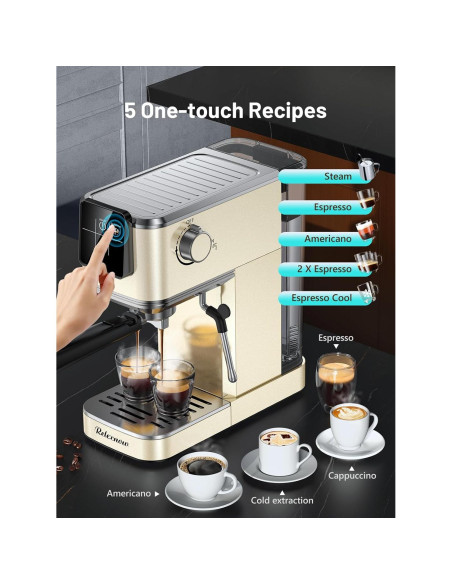 Máquina de Espresso RELEXNOW JH-C5210 20 Bar con Espumador Máquina de Espresso RELEXNOW JH-C5210 20 Bar con Espumador
