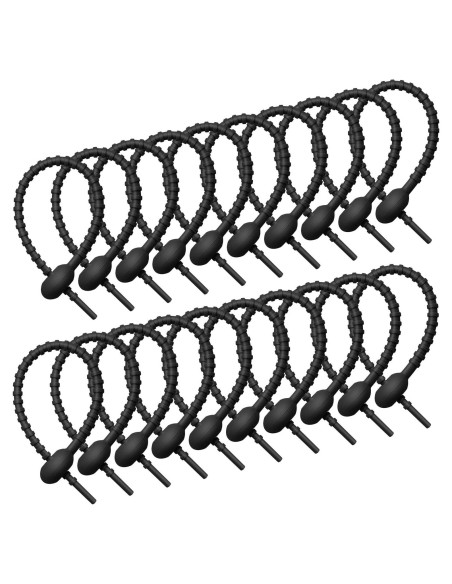 20 Piezas Clips de Silicona Reutilizables Boao 21 cm Negro 20 Piezas Clips de Silicona Reutilizables Boao 21 cm Negro