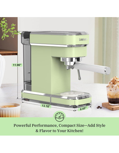 Máquina de Espresso Laekerrt CMEP01 20 Bar Acero Inoxidable Verde