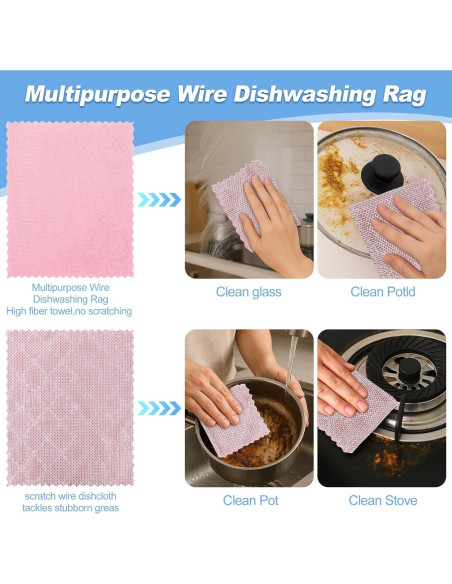 30 Trapos de Cocina Aidoclip Rosa Microfibra Reutilizables 30 Trapos de Cocina Aidoclip Rosa Microfibra Reutilizables