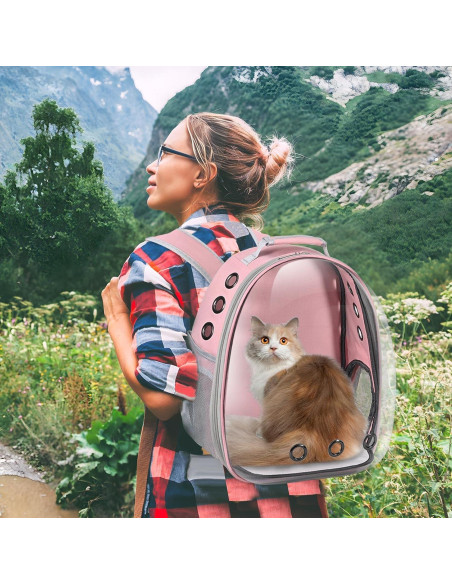 Mochila Transportadora para Gatos Dorphy Rosa Espacio Cápsula Mochila Transportadora para Gatos Dorphy Rosa Espacio Cápsula