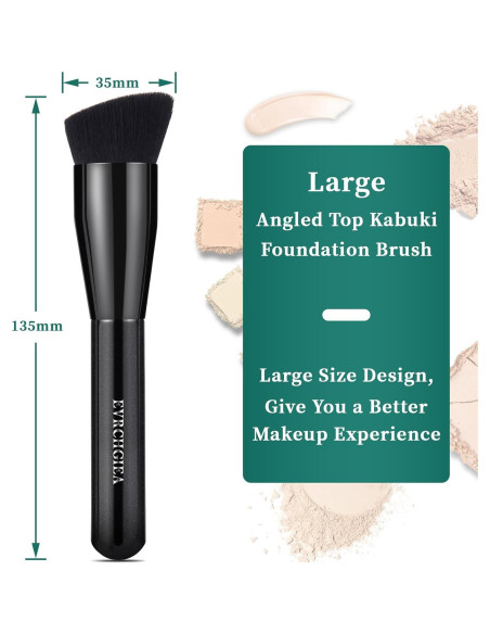 Brocha Kabuki de Base EVRCHGIEA - Tamaño Grande, Negro Brocha Kabuki de Base EVRCHGIEA - Tamaño Grande, Negro
