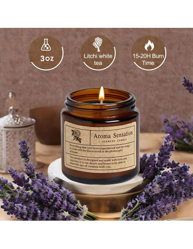 Vela Aromática de Lavanda Teebacco 85 g - Soja No Tóxica