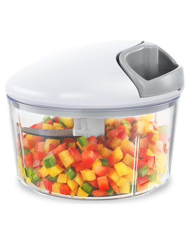 Picador de Alimentos Manual Geedel 2.5 Tazas Gris - Cebolla, Ajo, Verduras