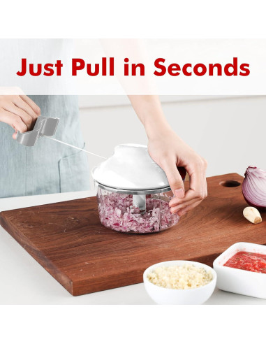 Picador de Alimentos Manual Geedel 2.5 Tazas Gris - Cebolla, Ajo, Verduras