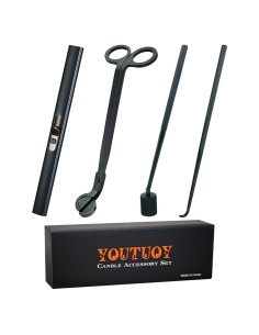 Juego de Accesorios para Velas YOUTUOY 4 en 1 Negro Mate