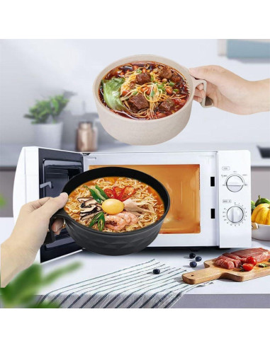 Tazón de Ramen RONSOOBA 33 oz con Soporte para Teléfono Negro