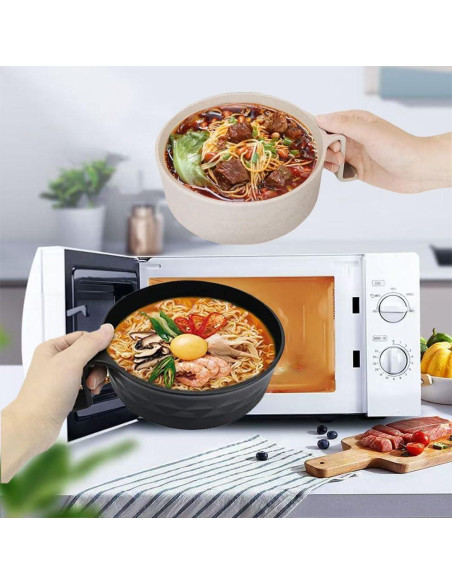 Tazón de Ramen RONSOOBA 33 oz con Soporte para Teléfono Negro Tazón de Ramen RONSOOBA 33 oz con Soporte para Teléfono Negro