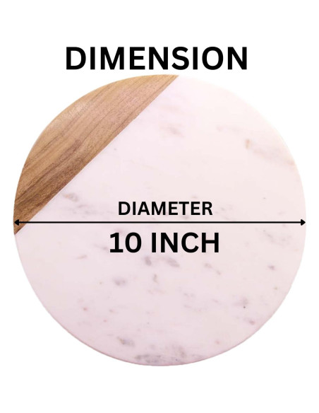 Tabla de Queso de Mármol Blanco KC KULLICRAFT 25.4 cm Redonda Tabla de Queso de Mármol Blanco KC KULLICRAFT 25.4 cm Redonda