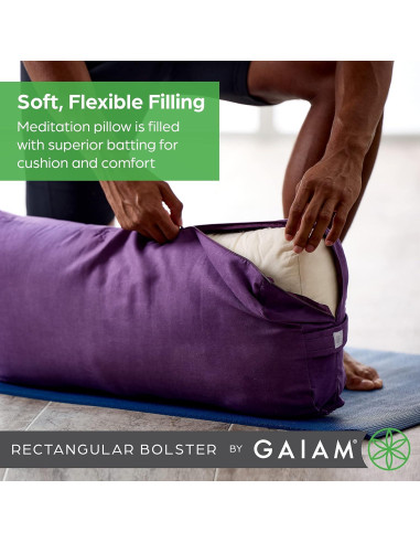 Cojín de Soporte para Yoga Gaiam Bolster Rectangular Negro