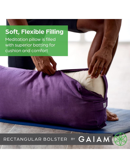 Cojín de Soporte para Yoga Gaiam Bolster Rectangular Negro Cojín de Soporte para Yoga Gaiam Bolster Rectangular Negro