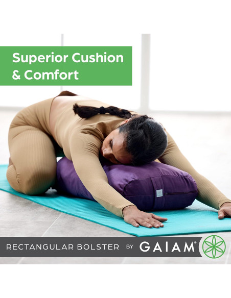 Cojín de Soporte para Yoga Gaiam Bolster Rectangular Negro Cojín de Soporte para Yoga Gaiam Bolster Rectangular Negro