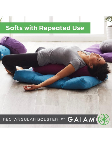 Cojín de Soporte para Yoga Gaiam Bolster Rectangular Negro Cojín de Soporte para Yoga Gaiam Bolster Rectangular Negro