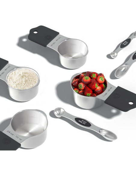 Juego de Tazas y Cucharas Medidoras Magnéticas ENLOY 16 Piezas Juego de Tazas y Cucharas Medidoras Magnéticas ENLOY 16 Piezas
