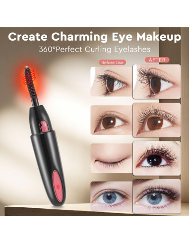 Rizador de Pestañas Eléctrico Vexarabug Negro - Calentamiento Rápido