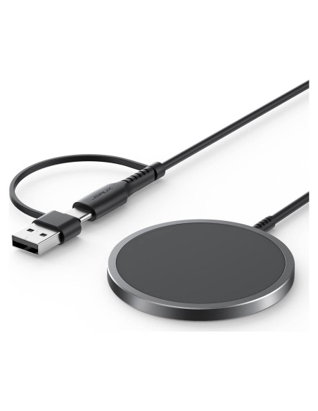 Cargador Inalámbrico Magnético JSAUX 15W para iPhone y AirPods Cargador Inalámbrico Magnético JSAUX 15W para iPhone y AirPods