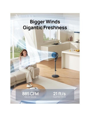 Ventilador de Pie Dreo DR-HPF006 Oscilante 80 25dB 3 Velocidades