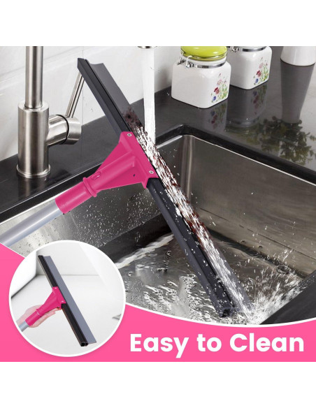 Escoba de Goma para Piso BURFERLY 60 cm Mango Ajustable Rosa Escoba de Goma para Piso BURFERLY 60 cm Mango Ajustable Rosa