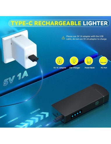 Encendedor Eléctrico Recargable Coquimbo Doble Arco Negro