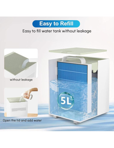 Humidificador Evaporativo SHARKZILLA 5L Silencioso para Bebé