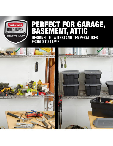 Contenedor de Almacenamiento Rubbermaid Roughneck 11.4L - 6 Piezas