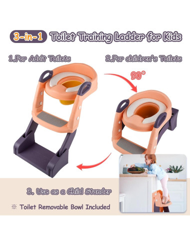 Asiento de Entrenamiento para Baño VIDUTC 3 en 1 Rosa