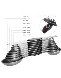 Juego de Cucharas Medidoras Magnéticas CHAMTILE Acero Inoxidable 2