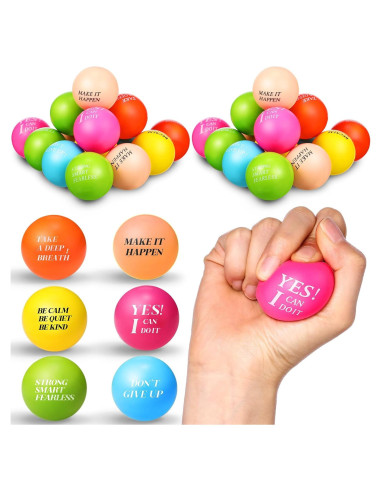 Bolas de Estrés Motivacionales Sotiff - 100 Piezas Coloridas