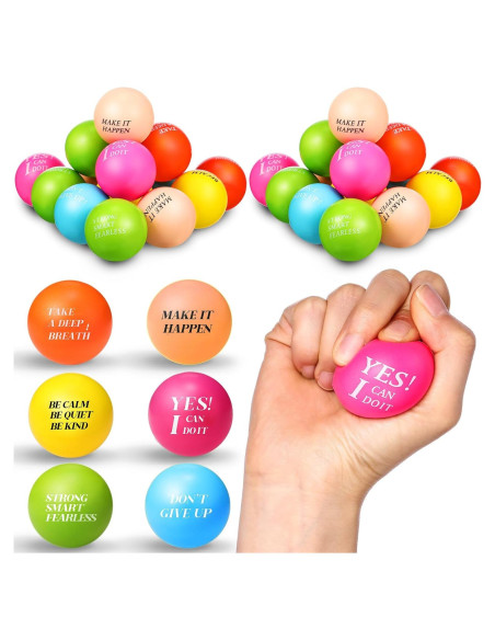 Bolas de Estrés Motivacionales Sotiff - 100 Piezas Coloridas Bolas de Estrés Motivacionales Sotiff - 100 Piezas Coloridas