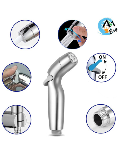 Cabezal de Rociador Dual AVAbay Cromado para Higiene y Limpieza Cabezal de Rociador Dual AVAbay Cromado para Higiene y Limpieza